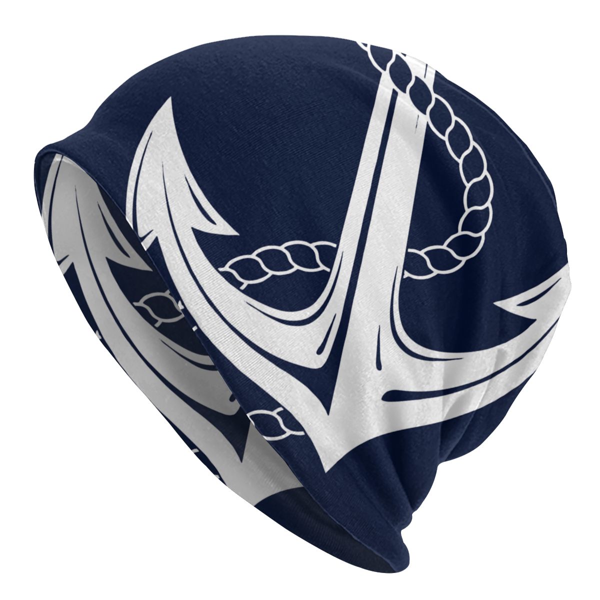 Sombreros náuticos de ancla para hombre y mujer, gorros Unisex de punto, cálidos, para exteriores, color blanco, azul marino, para invierno: 7