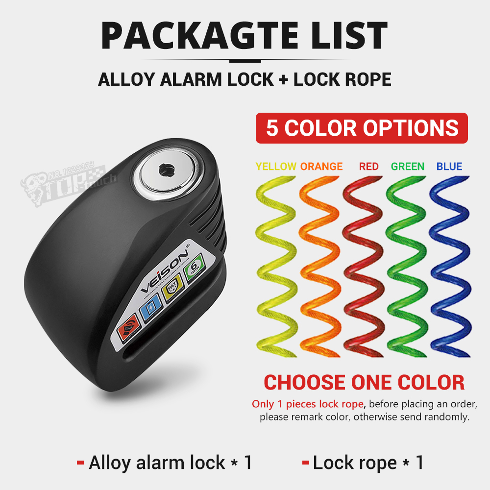 VEISON Moto Lock Bike Alarm Lock impermeabile Scooter Disc Locks avvertimento sicurezza antifurto bicicletta Para Moto Alarma Moto: MULTI