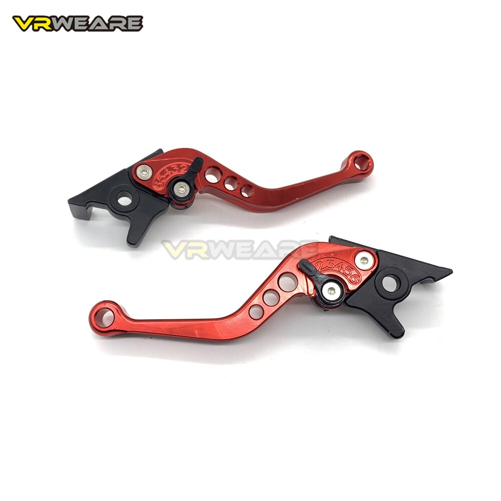 CNC Alloy Motorcycle Clutch Brake Lever Handle Left right brake Fit for Motorbike Modification: RED