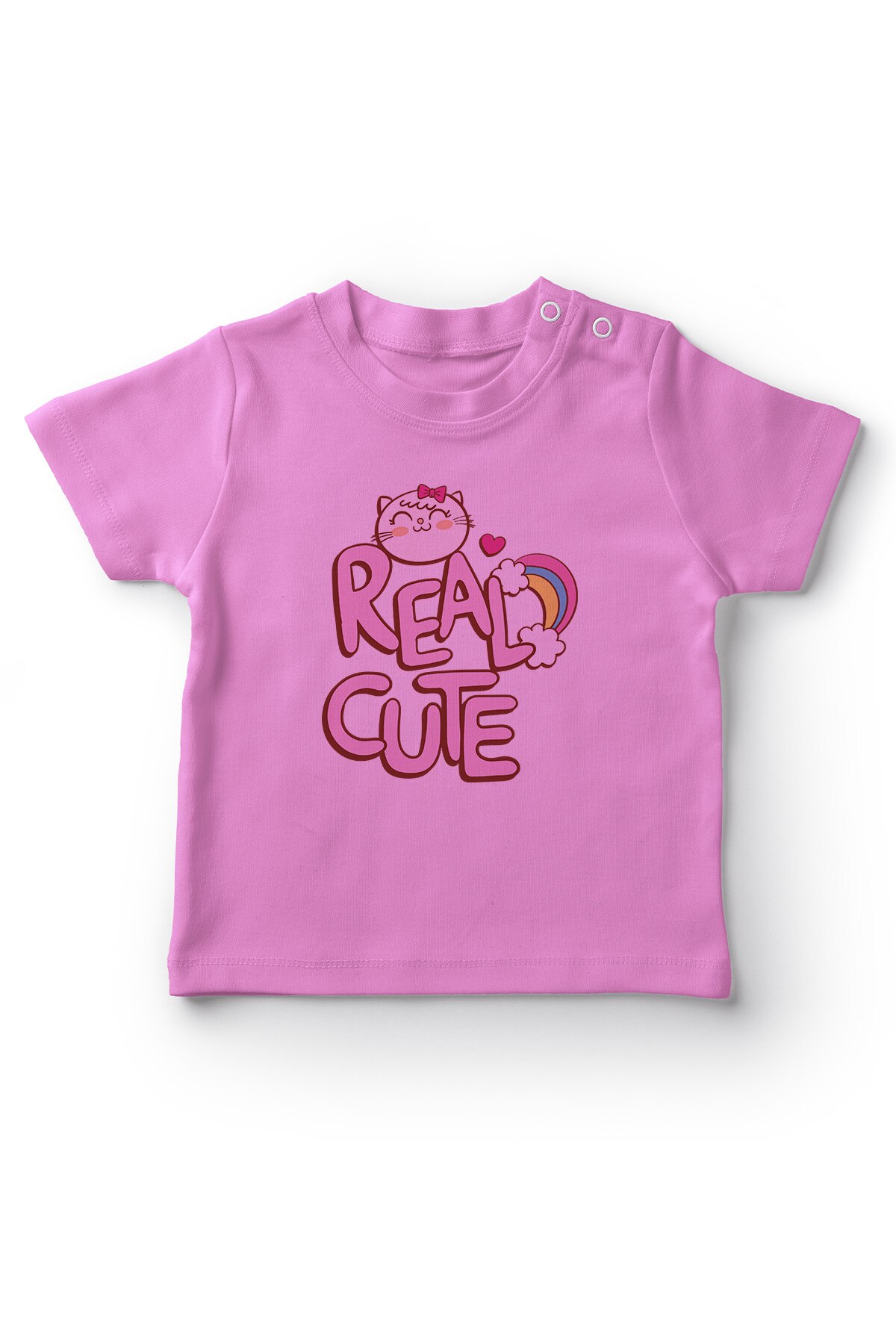 Camiseta rosa da menina do bebê do gato doce do bebê de angemiel