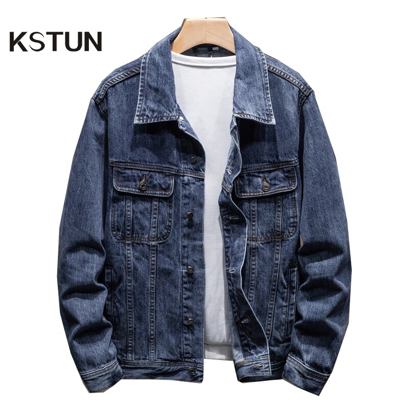 Chaqueta vaquera para hombre, abrigo informal de algodón a la , ropa de de , color azul oscuro, primavera y otoño, novedad de 2022
