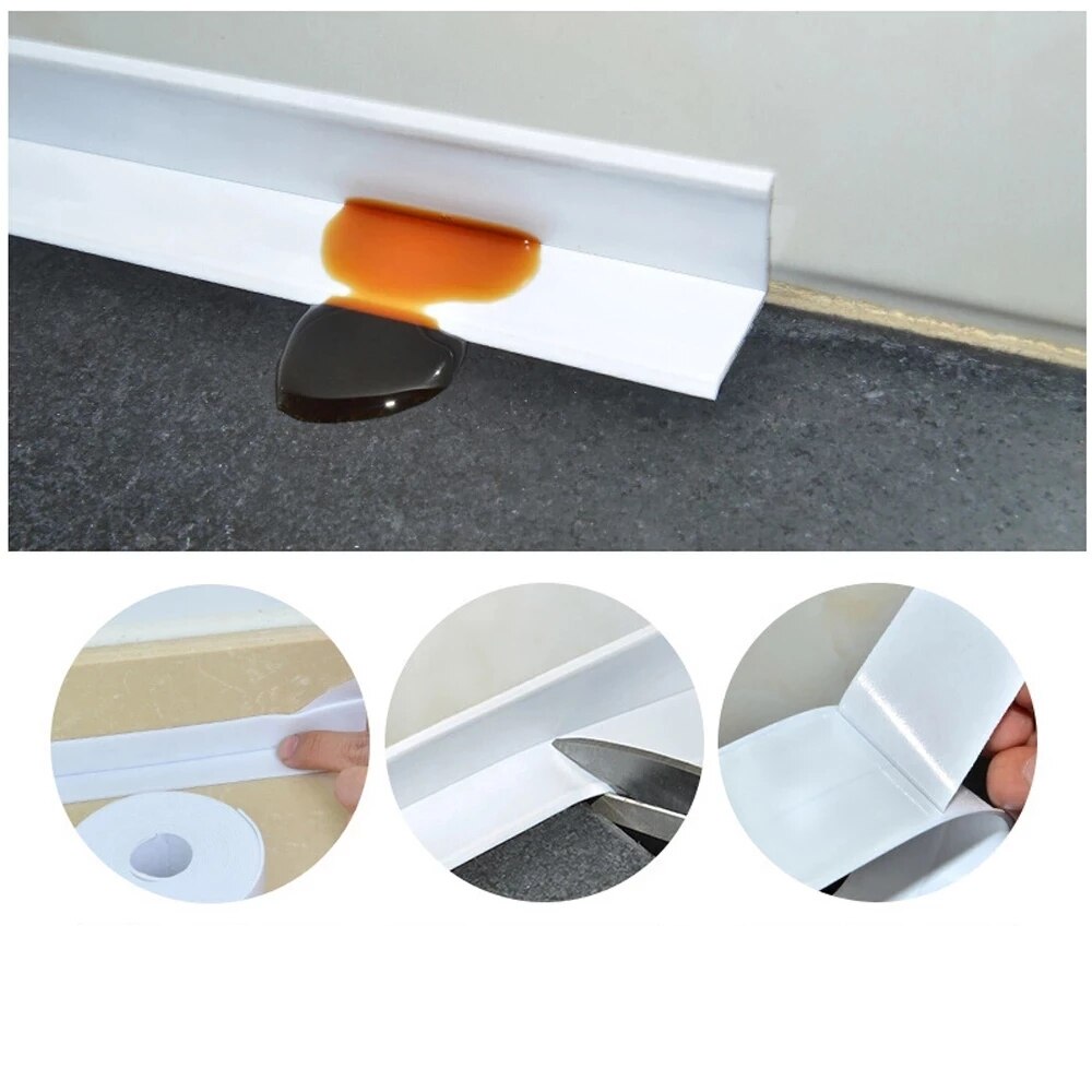 Sealing Caulk Strip Tape PVC Self adhesive Waterproof Shower Sink Bath Edge Wall Sticker For Kitchen Bathroom Bathtub Floor