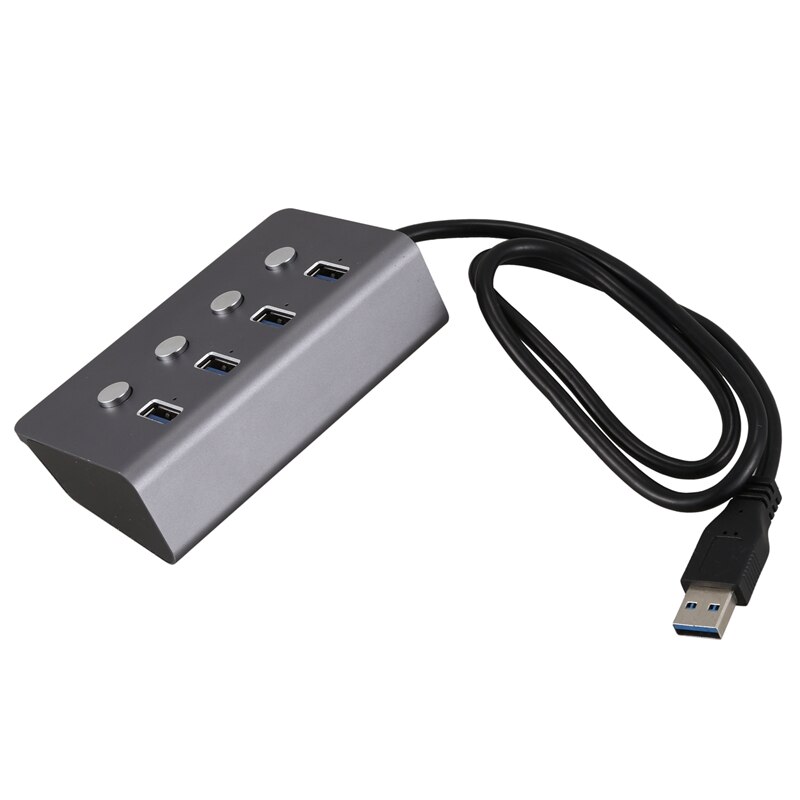 Hub USB 3.0 4-Port con LED on / Off Switch USB C Splitter Adapter, Ad Alta Velocità, adatto per PC Del Computer Portatile