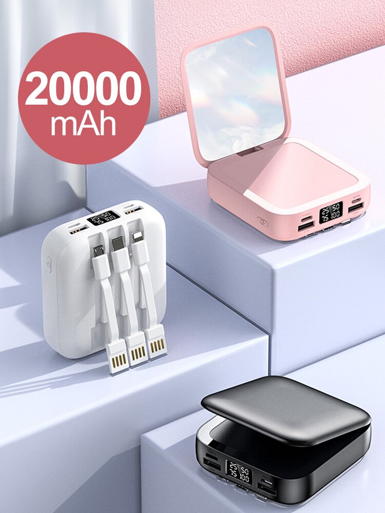 Mini Power Bank 20000Mah Powerbank Draagbare Power Bank Iphone12 13 Externe Batterij Snel Opladen Draagbare Batterij