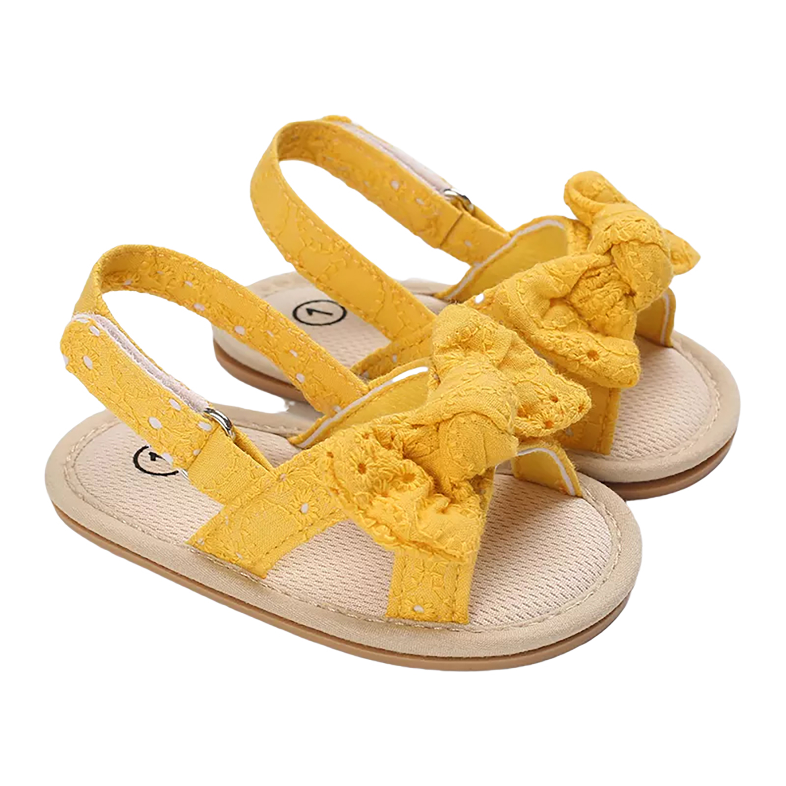 Sandales d'été à nœud papillon pour bébés filles de 0 à 18 mois, avec semelles antidérapantes, pour tout-petits: B / 7-12 mois
