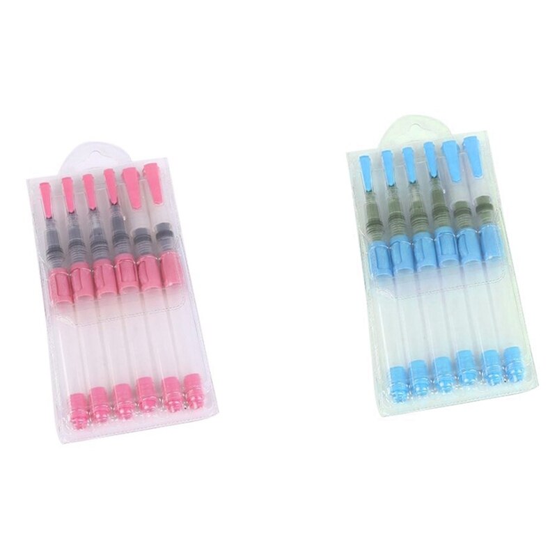 6Pcs Water Brush Water Paint Brush Large Capacity Soft Watercolor Painting Brush for Beginner Drawing Art Supplies