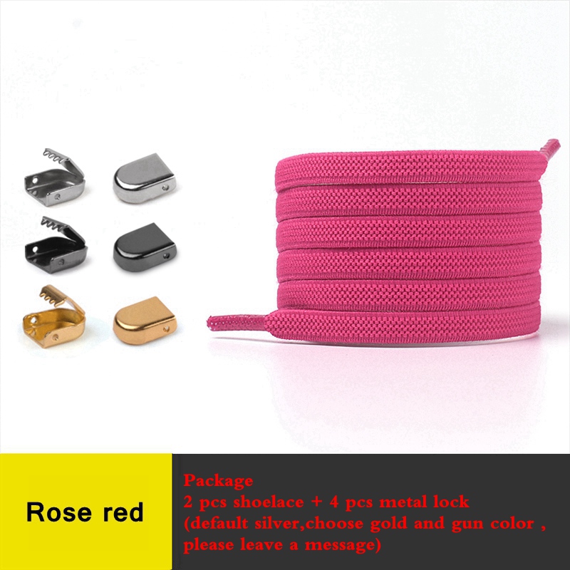 Lacets élastiques rapide sans nœuds à fermoir en métal pour chaussures, lacet plat pour baskets, chaussure de sécurité pour enfants ou adultes unisexes, 1 paire
