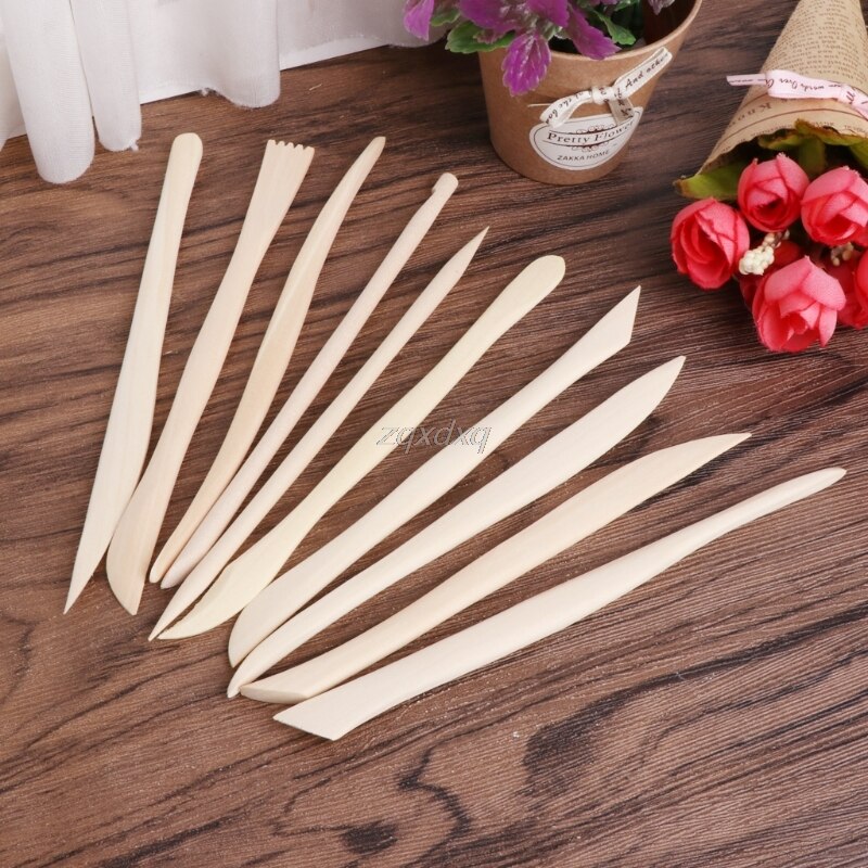 10Pcs Pottery Clay Sculpture Carving Modelling Tools Ceramic Art HobbyCraft Kit Whosale