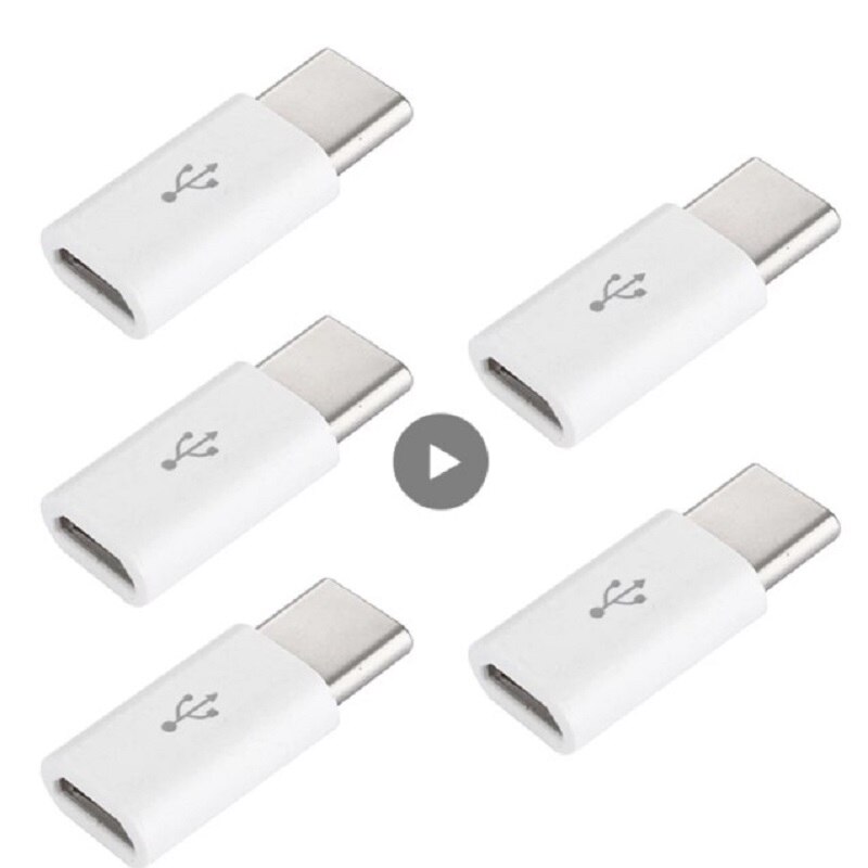 5 Pcs Exquisite Kleine Micro USB-C Type-C Usb 3.1 Data Opladen Adapter Zwart Wit Abs Handig Algemene voor Smart Product