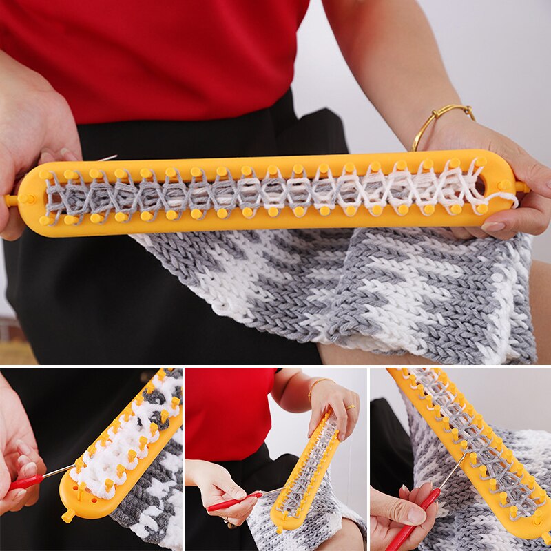 Winter DIY Knitting Kit Needlework Classical Knitter Wool Scarf Shawl Hand Weaving Tools Handmade Lazy Tools for Beginners I88