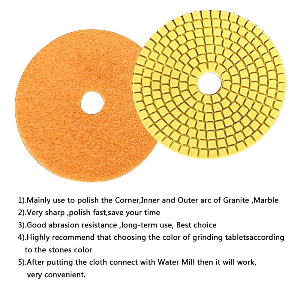 4" Wet Diamond Grinding Disc Rotary Abrasive Tool Sanding Disc Polishing Wheel Pad Concrete Stone Circular Sandpaper