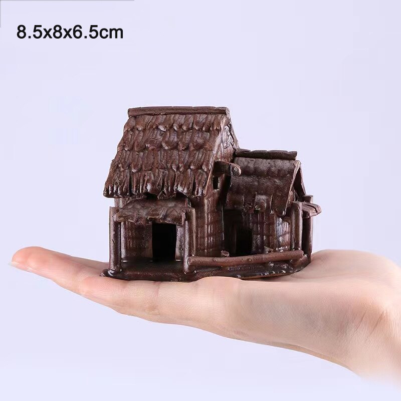Aquarium Mini Keramik Panzer Haus Bungalow Ornamente Aquarium Fisch Panzer Decoornations Bonsai Landschaftsbau Dekor: C