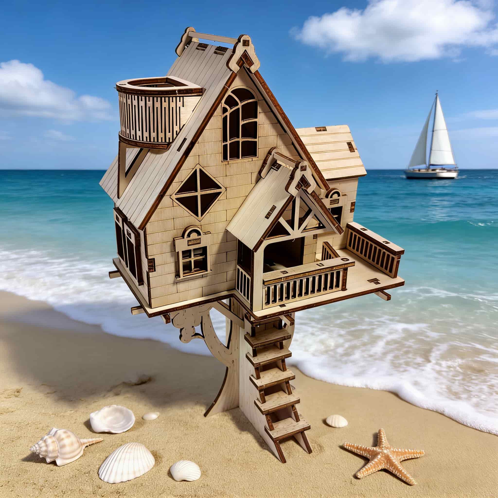 Modello puzzle 3D in legno Treehouse: il perfetto regalo di festa per Halloween, Natale e compleanni