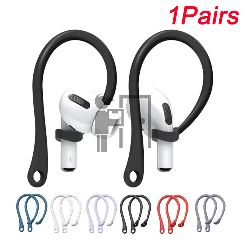 1 par anti-miste ørekroge til apple airpods 1 2 3 4 sports silikone anti-ørekroge til airpods pro trådløse hovedtelefonkroge