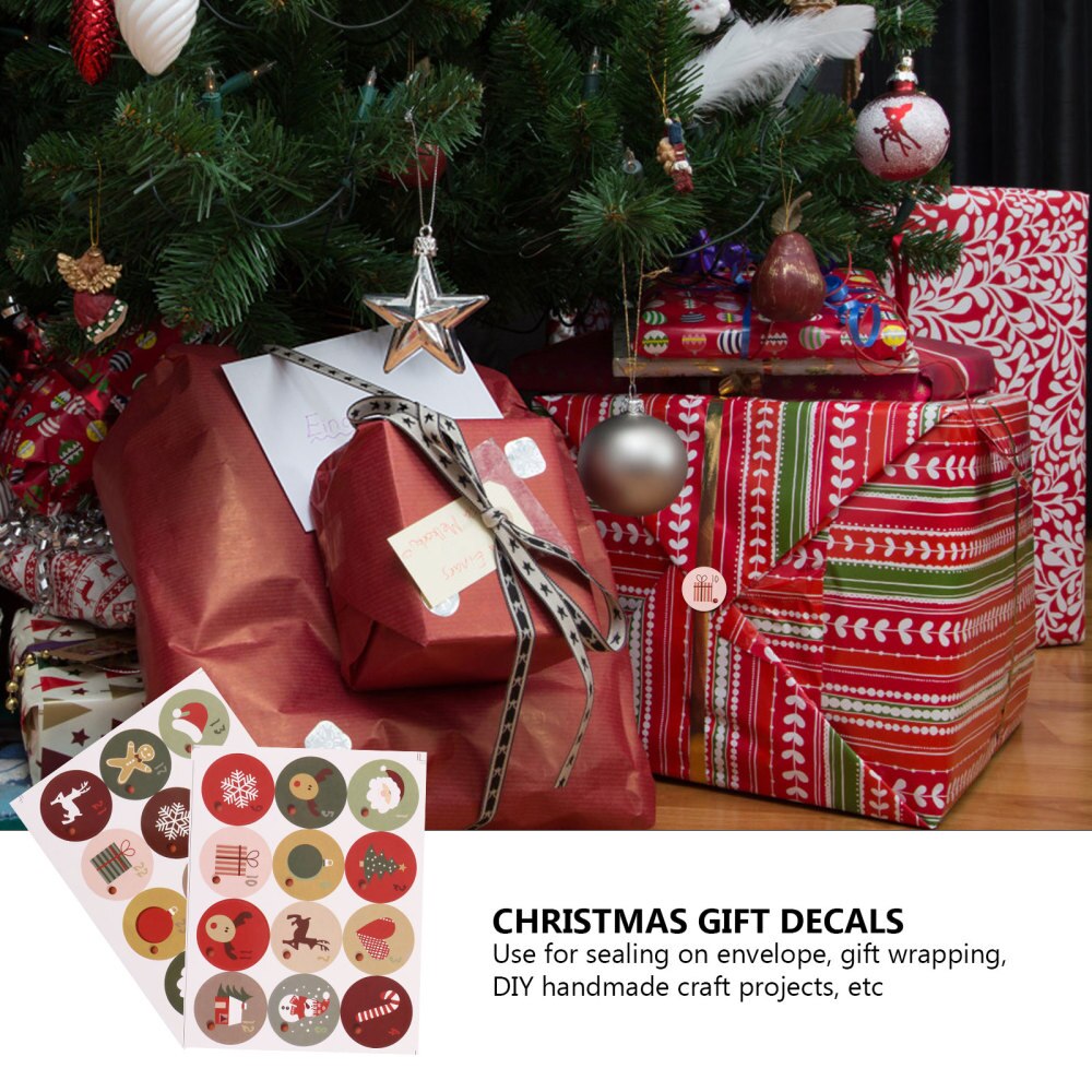 10 Vellen Zelfklevende Afdichting Stickers Kerst Cadeau Verpakking Zak Stickers