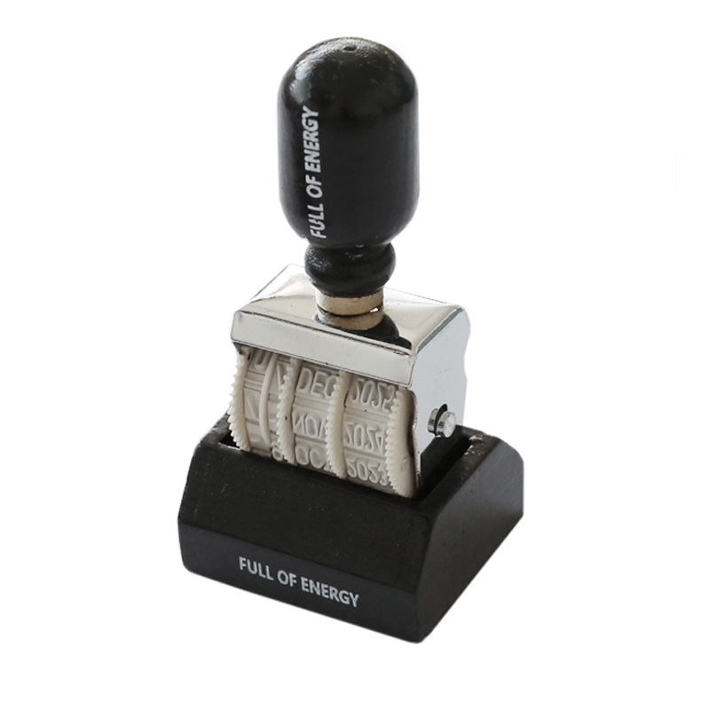 retro wałek datownik DIY drewniany uchwyt cyfrowy pamiętnik gumy robić scrapbookingu planista rękodzieło