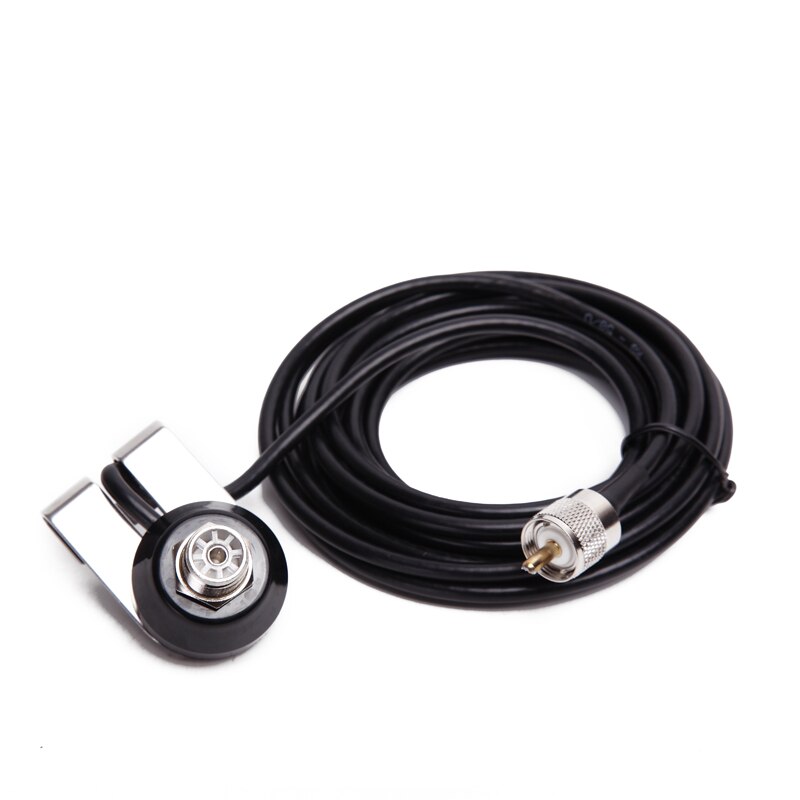 Mini HH-N2RS Dual Band Antenne + Mini Rvs Beugel Clip Met 5M Coaxiale Kabel Voor Mobiele Radio walkie Talkie