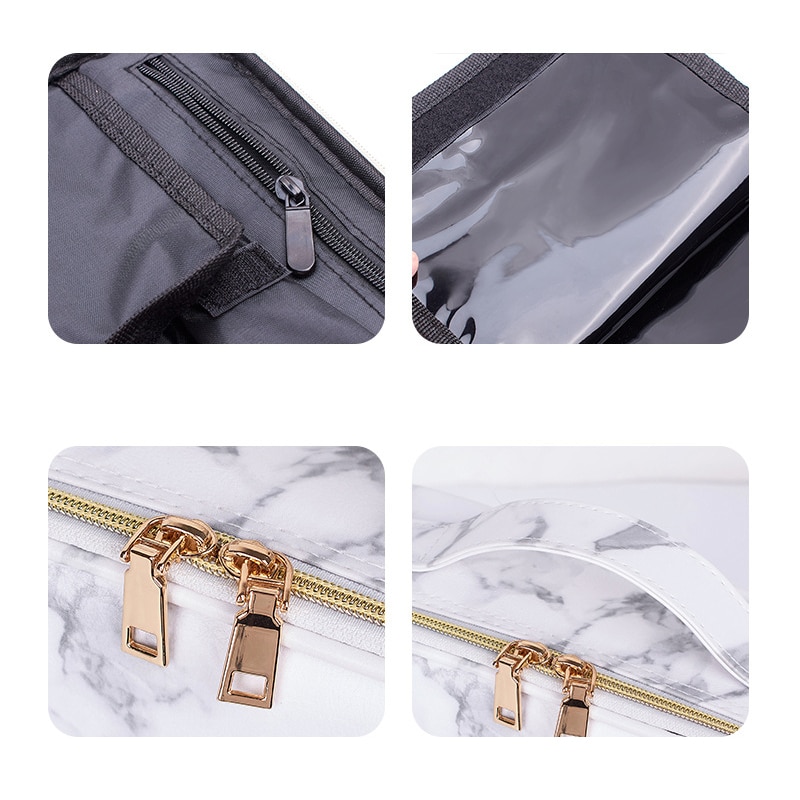Marble Cosmetic Bag Partition Multi Functional Portable Travel Storage Makeup Case