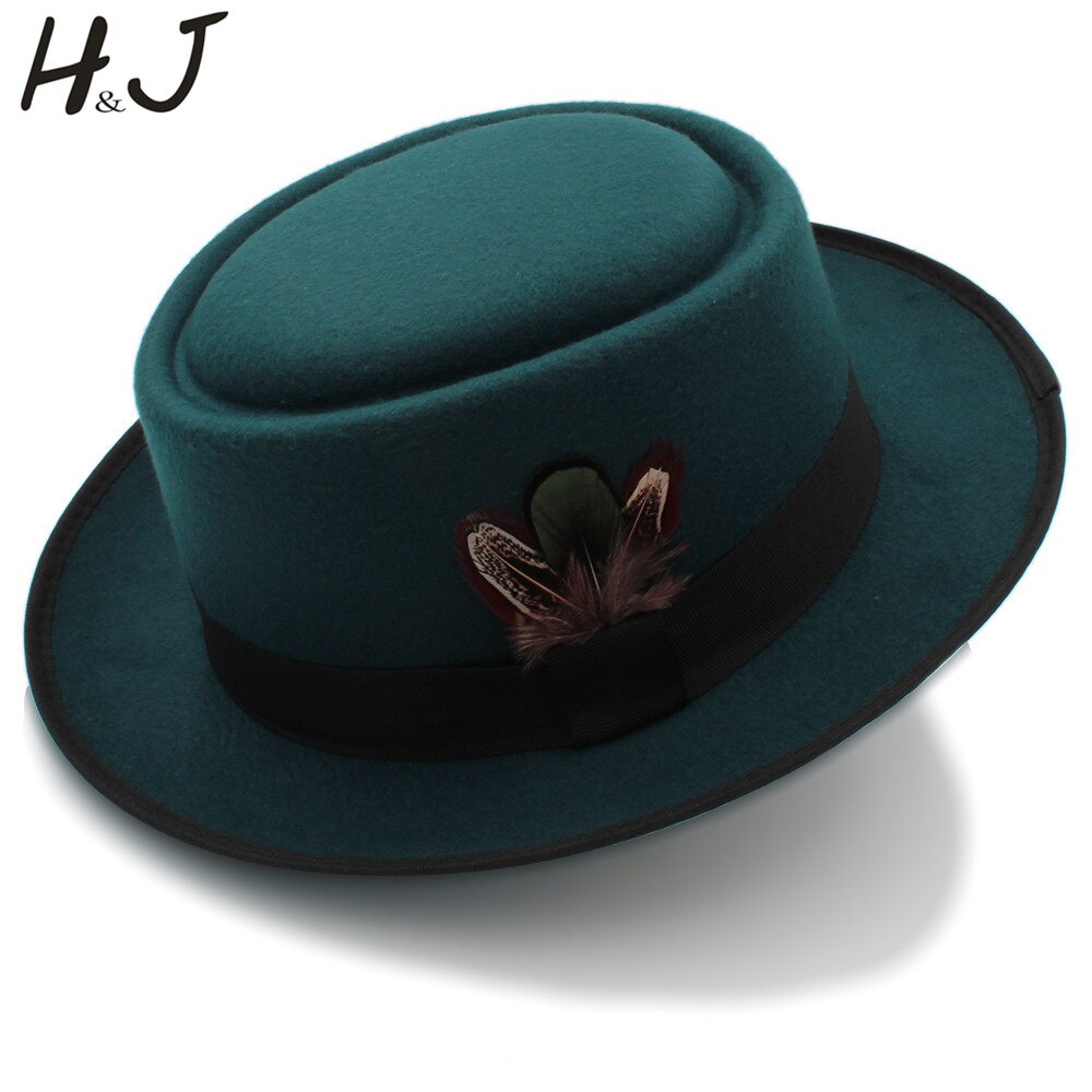 Women Men Autumn Felt Pork Pie Hat for Lad Crushable Hat Fedora Hat Walter Dad Winter Retro Fedora Hat