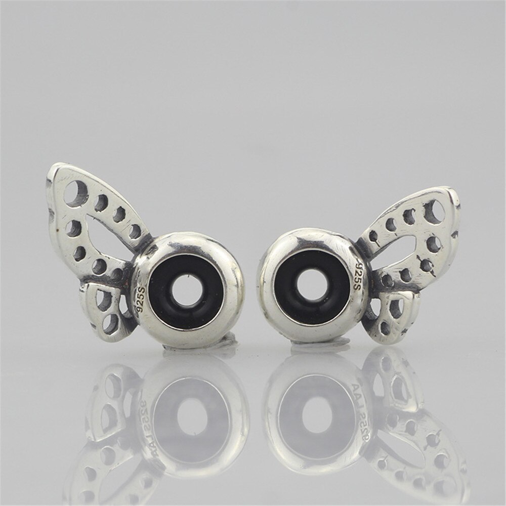 Echte 925 sterling zilveren dansende vlinder spacers bedel kralen passen op europese troll 3.0mm armband sieraden