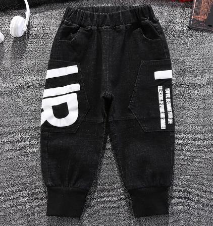 Pojat casual pants mustat värit lasten urheiluhousut haaremihousut lasten puuvillahousut