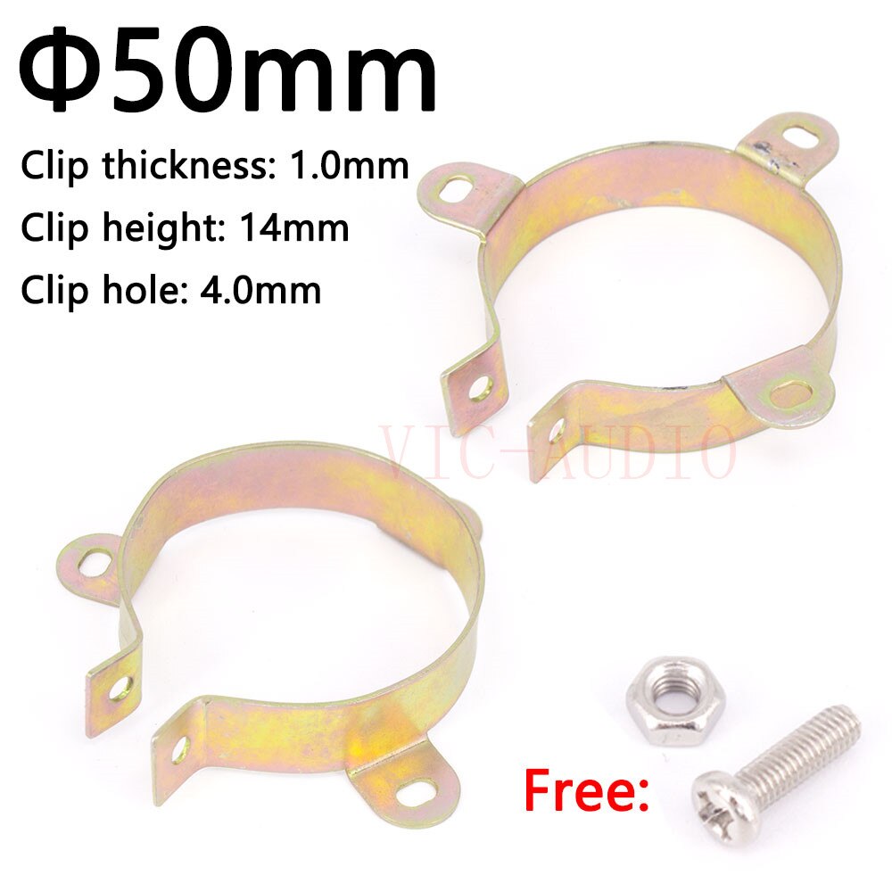 5Pcs Duurzaam Condensator Bracket Klem Houder Clap 30Mm 35Mm 40Mm 50Mm 65Mm 75Mm 90Mm Montage Clip Oppervlak Plating Zink Versterker: 50MM(3PIN)