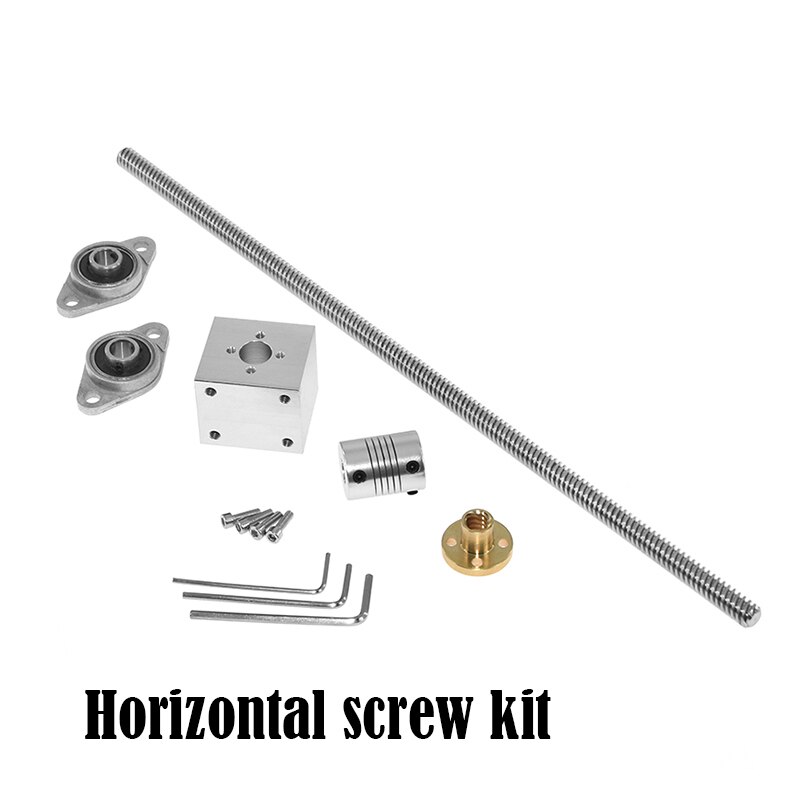 T8 Screw Kit Screw Set Horizontal or Vertical Screw Pitch 2mm Lead 8mm Length 200 300 400 500mm 3D Printer CNC Engraving Machine