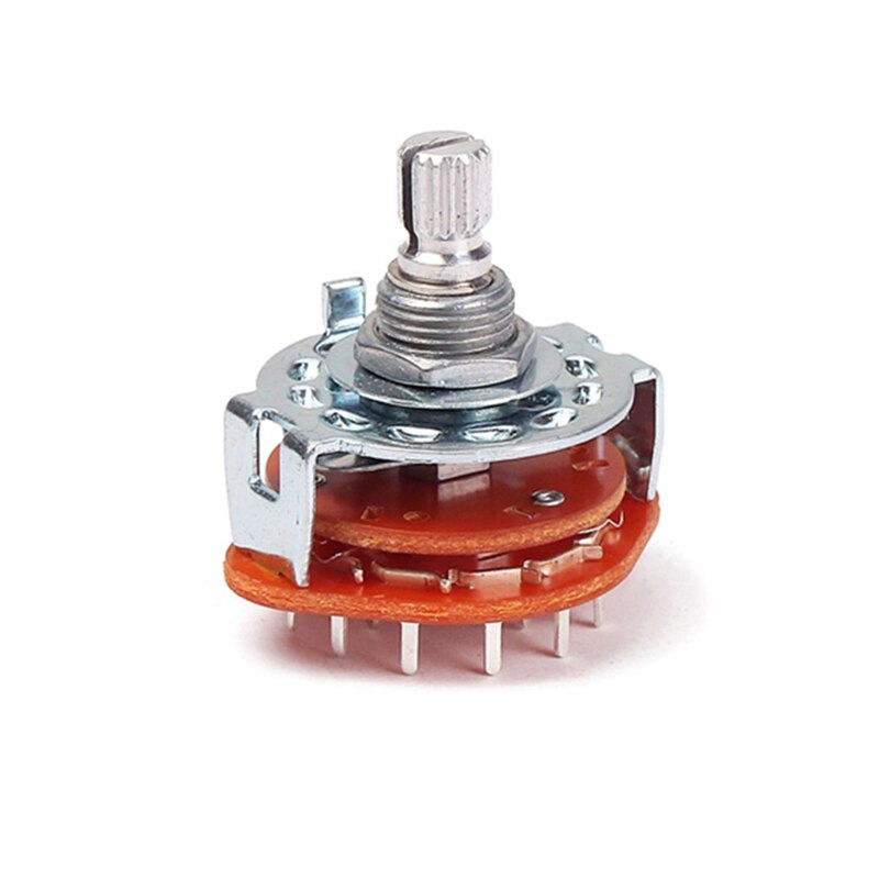 YN-2Pcs 3P4T 3 Pole 4 Position 6mm Knurled Shaft Rotary Guitar Switch Knob Accessory