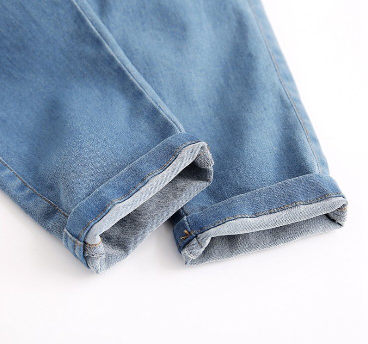 80-altura 100 centímetros novo 2019 primavera meninos meninas denim calça jeans crianças denim macacão de bebê menino geral calças de brim da menina