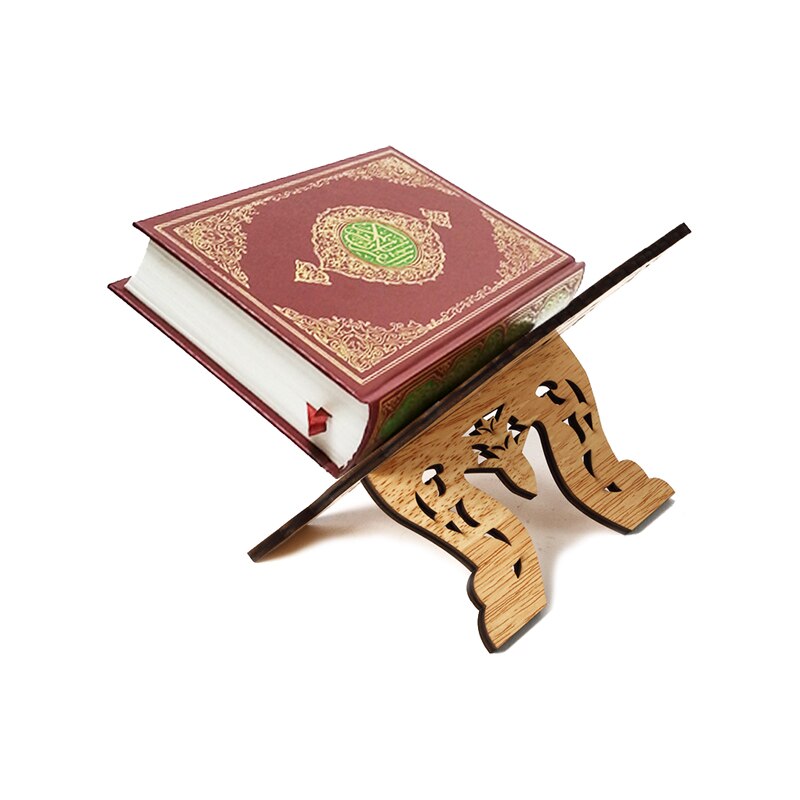 Wooden Eid Al-Fitr Islamic Book Shelf Bible Frame Kuran Quran Koran Holy Book Stand Holder Rehal Islamic Home Decoration