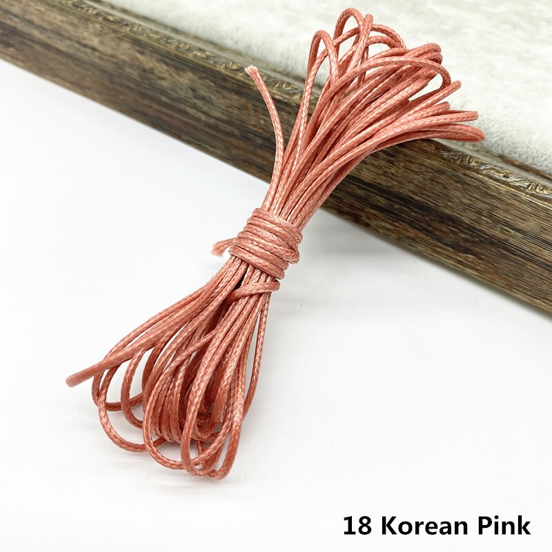 5 yards 1.5mm Waxed Thread For DIY Jewelry Making Thread String Rope String Leather Sewing Hand Wax Stitching For Arts Crafts: 18 Korean Pink