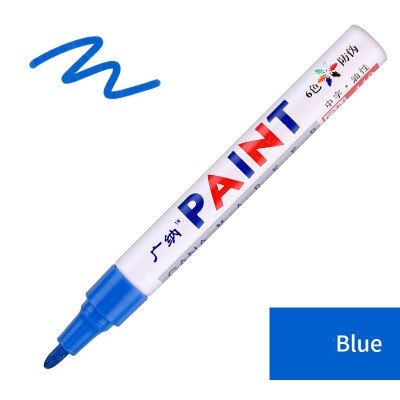 1pc tegelmarker reparatie muurpen witte voegenmarker geurloos niet giftig voor tegels vloer en banden geschikt autolak markeerpen: Blauw