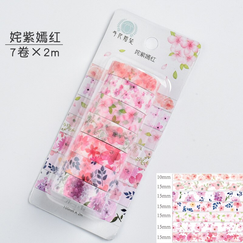 Washi tape kirsebærblomst vaskebånd brevpapir sommerdekorasjon washi tape sett cintas decorativas blomst maskebånd: Jd -362-1