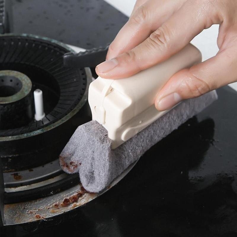 Paño de limpieza de surcos para ventana, 1 Uds., PP, ranura para ventana multipropósito, hueco para puerta, hogar, Herramientas de limpieza de cocina, limpieza de ventanas, tela para surcos