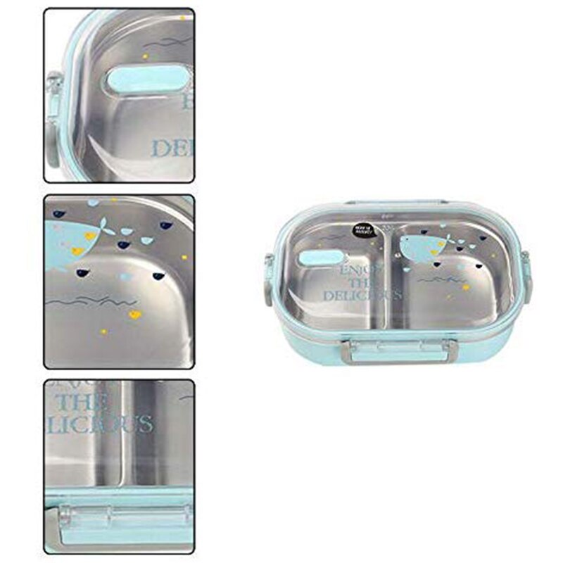Lunchbox Stainless Steel Lunch Box Sealed Bento Box Food Box Food Storage Box for School Picnic Camping (Blue)