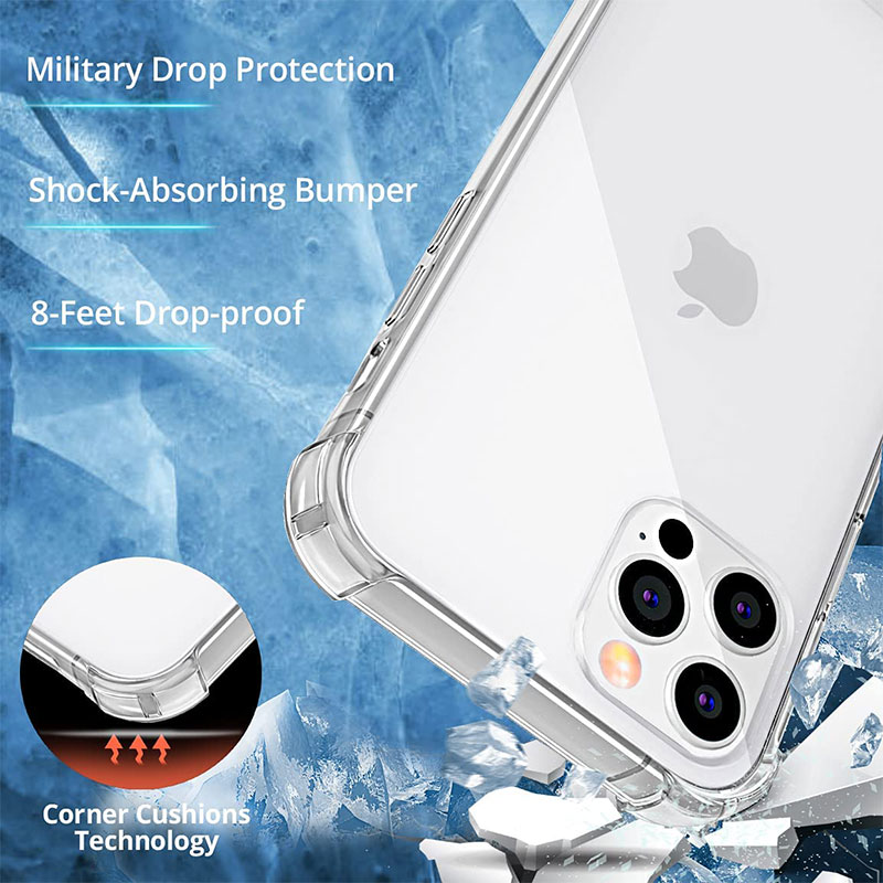 Funda de teléfono de silicona gruesa a prueba de golpes para iPhone 14 13 12 11 Pro Max Mini X XS XR 8 7 6 Plus SE2 funda protectora de lente contraportada