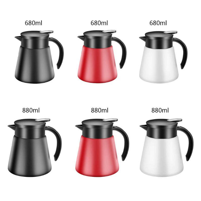Bouteille sous vide à Double paroi en acier inoxydable de 680/880ml, carafe isotherme pour café, thé au lait et eau