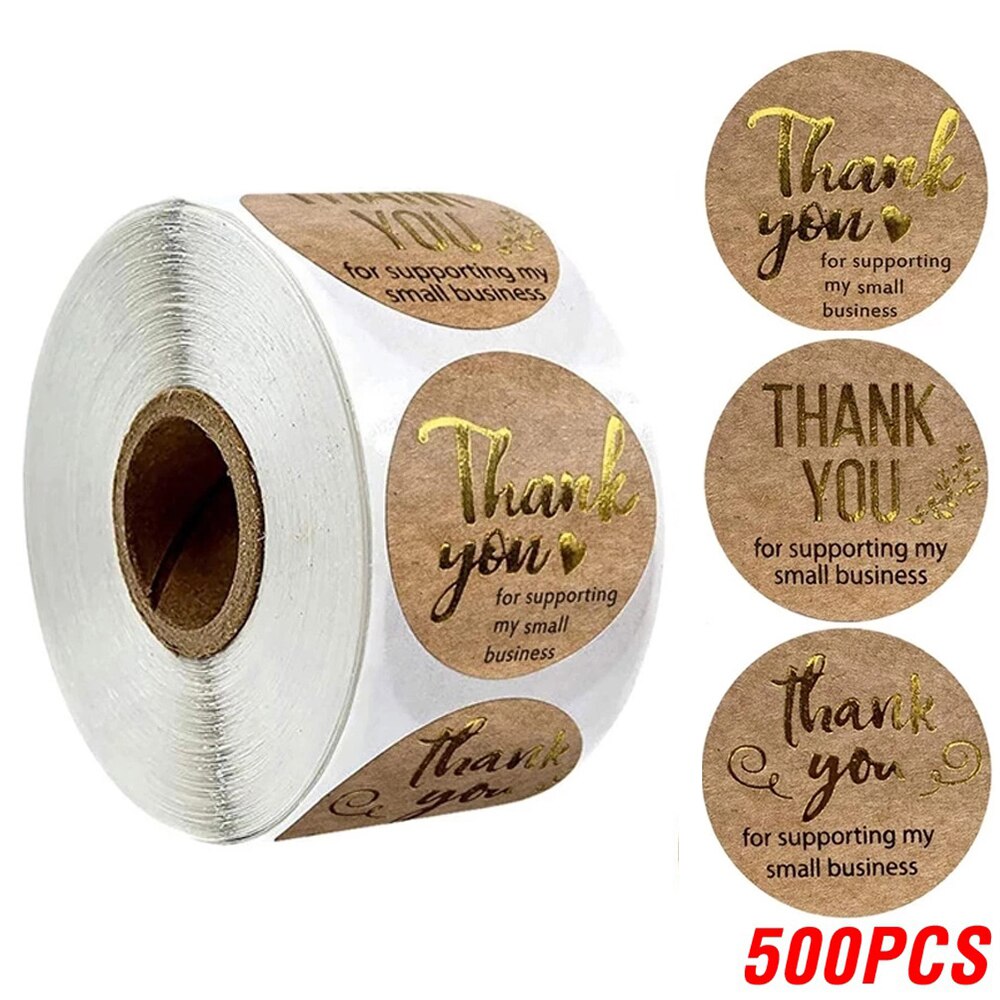 100-500Pcs Kraft Paper Self Made Sticker Met Liefde Plakboek Envelop En Verpakking Sticker Manual Maken Briefpapier label: YH19-500pcs