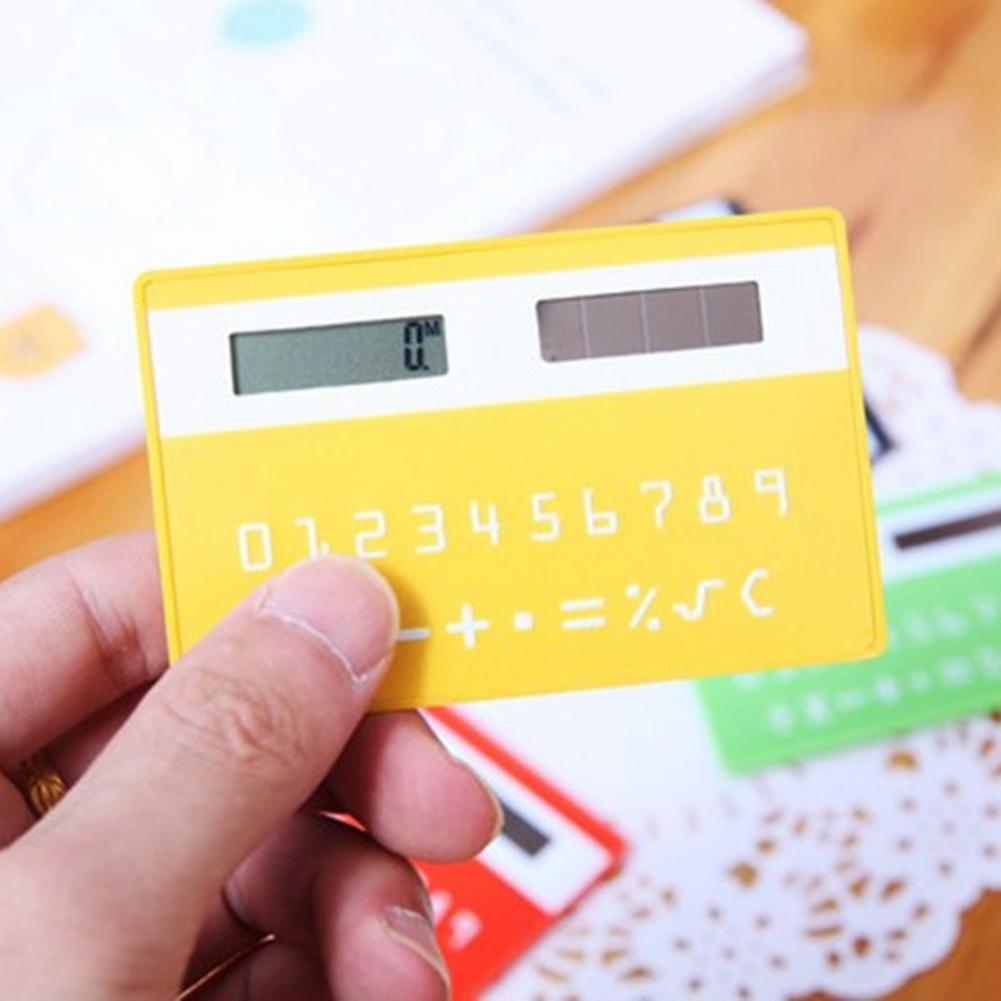 Handheld 8 Cijfers Elektronische Rekenmachine Card Type Zonne-energie Zakrekenmachine Student Elektrische Mini Rekenmachine Калькулятор