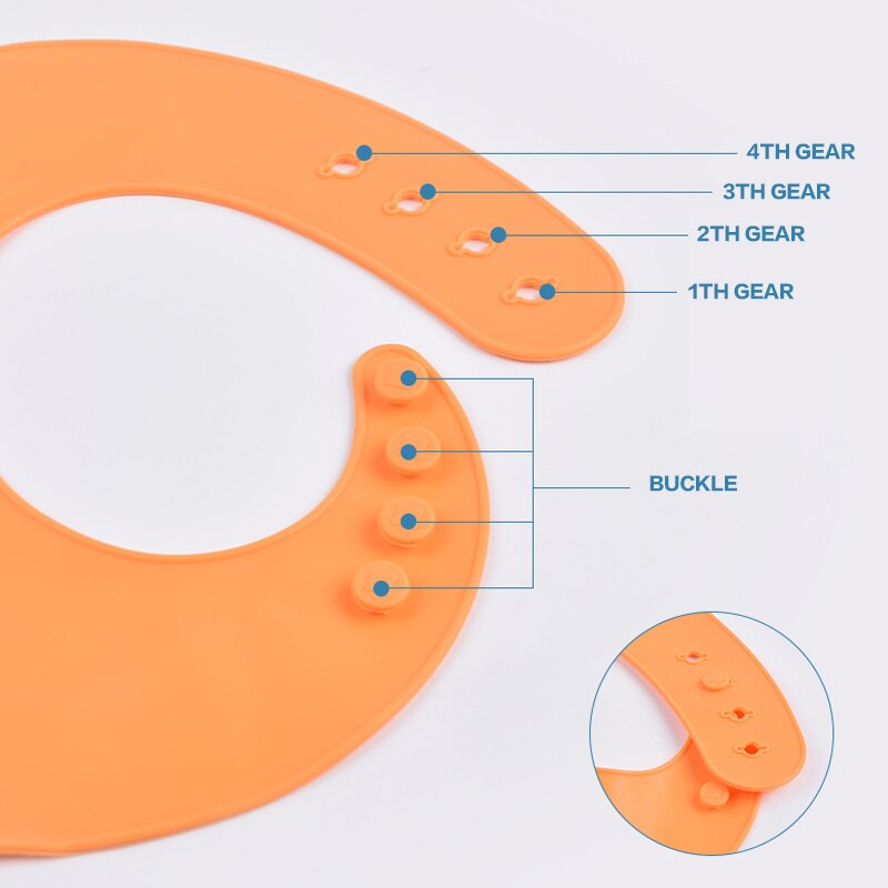Bavaglino per bambini in Silicone morbido impermeabile tinta unita per bambini ragazza ragazzo bavaglino regolabile per bambini pranzo per bambini roba per l'alimentazione roba per bambini Unisex