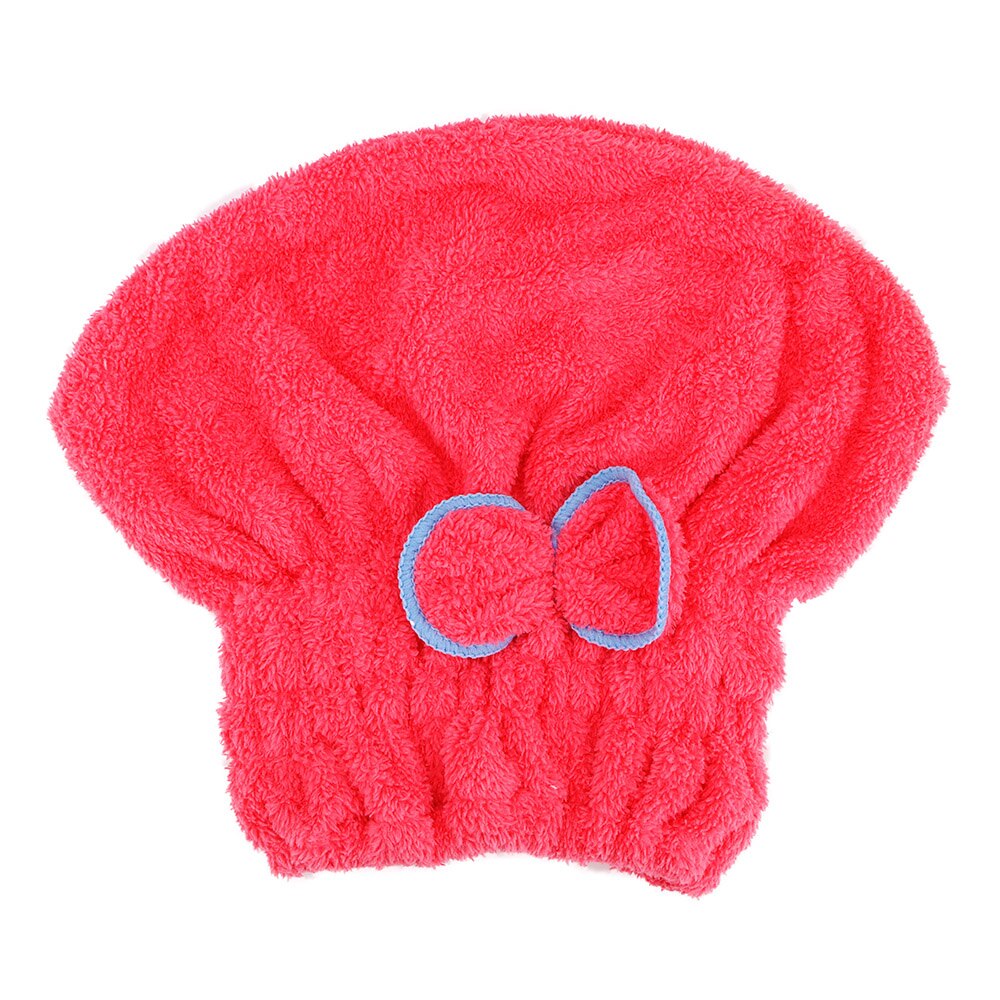 Microfiber 5 Colors Wrapped Towels Quickly Dry Hair Hat Bath Accessories Bathroom Hats: Red