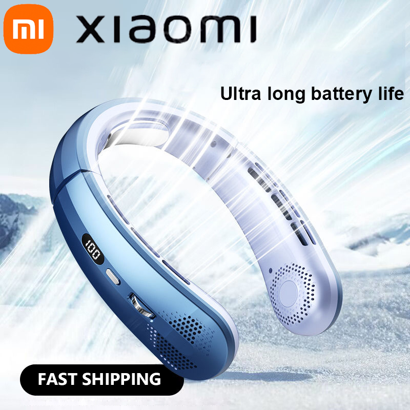 Xiaomi 8000mAh USB Appeso Al Collo Ventilatore Portatile Senza Lama Mini Ricaricabile Muto Display Digitale A LED Dispositivo di Raffreddamento D'aria Elettrico Palmare