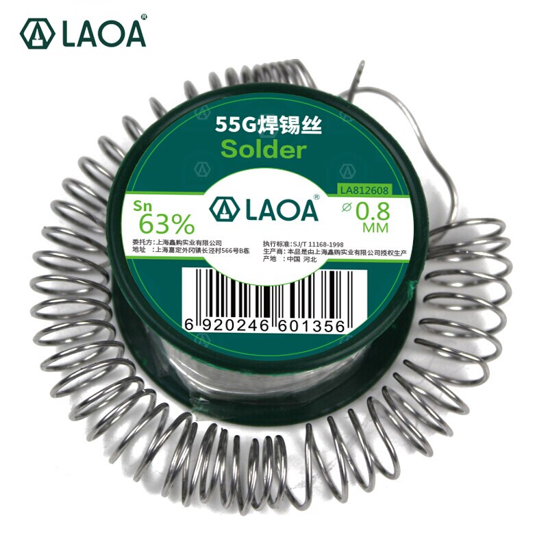 Laoa 1 Pcs 63% Solderen Tin Draad Lood Rosin Core Soldeer Draad 0.5-2.3 Mm Solderen Lassen Draden 55G 400G