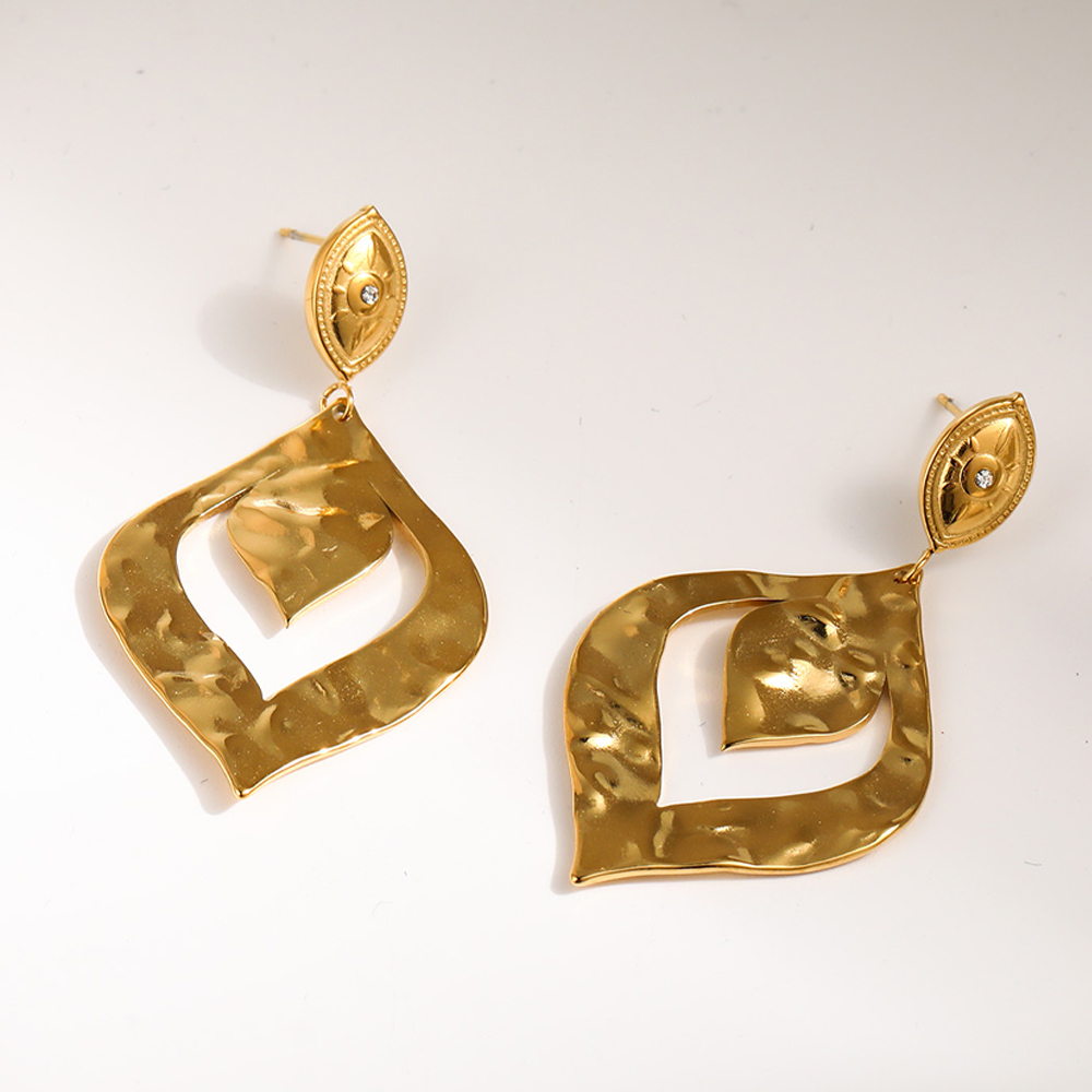 WILD & FREE Boucles d'oreilles suspendues en acier inoxydable doré pour femmes, bijoux esthétiques Vintage