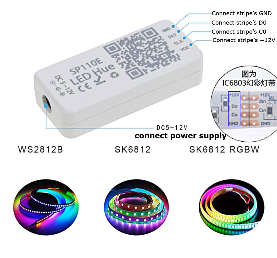 Smart WIFI BLUETEECH iPhone App DC5-24V RGB LED Dimmable Control driver for Multi Color LED Strip Mini Size Amazn