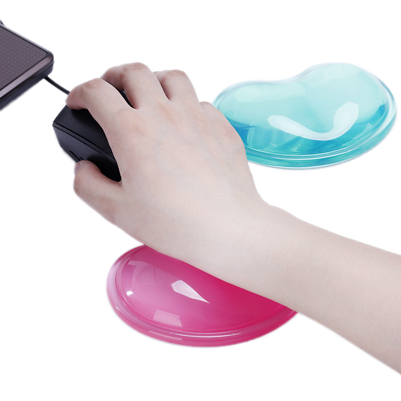 Heart-shaped Mouse Pad Wrist Rest Support Pads Silicone Cold Transparent Jelly Mouse Pad Computer Accessories