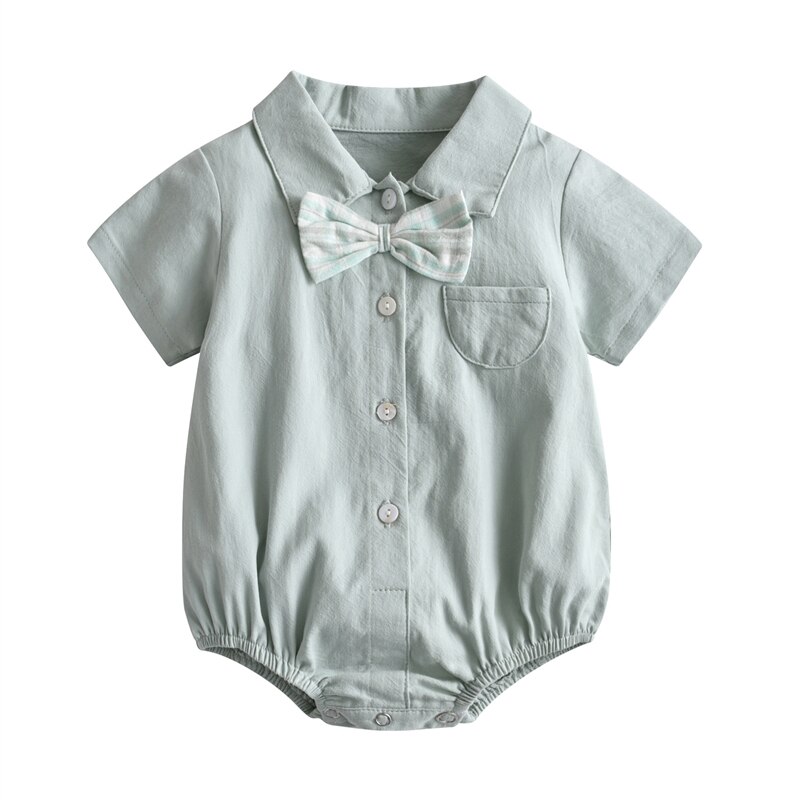 Kleinkind Baby-Karosserie Sommer Neue lässig Solide Bogen Revers Bodys für Kleinkinder Baumwolle Kurzarm freundlicher Kleidung Jungen Kostümich: Z947LS / 24M