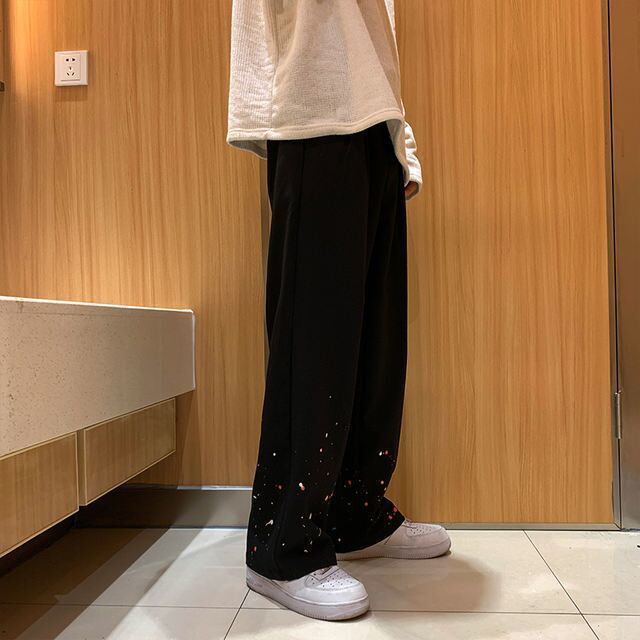 Net red sagging pants men's Korean loose wide leg casual suit pants