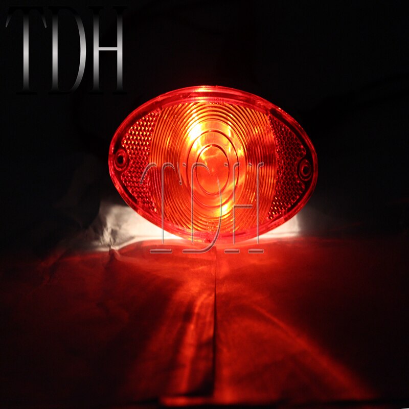 Chrome Red Lens Motorcycle Cat Eye Taillight Brake Stop Lamp Licence Plate Lights For Harley Custom Chopper Softail Cafe Racer