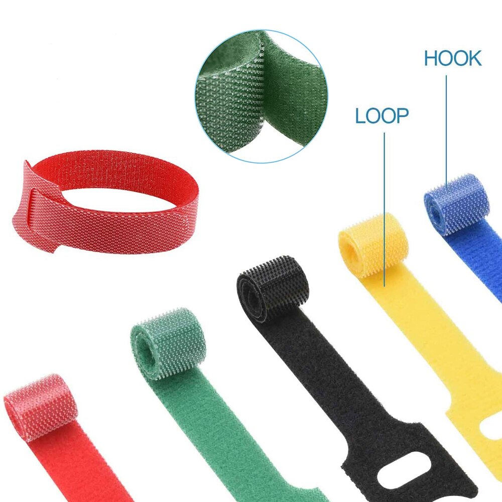 5Pcs Diy Naaien Borduren Accessoires Herbruikbare Kabelbinders 15Cm Verstelbare Zelfklevende Tape Gesp Draad Organisator
